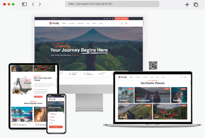 tevily travel tour booking wordpress theme