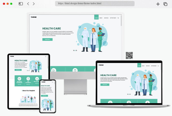 thrine free health care website template