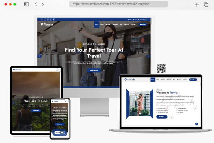 travela free tourism website template