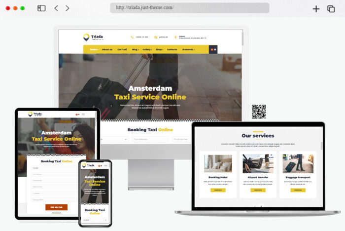 triada taxi cab service company wordpress theme