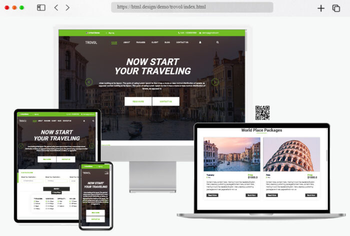 trovol free traveling html template