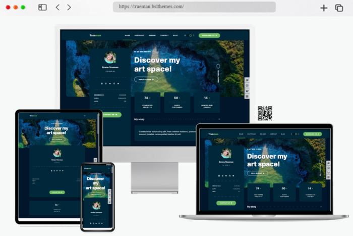 trueman resume wordpress theme