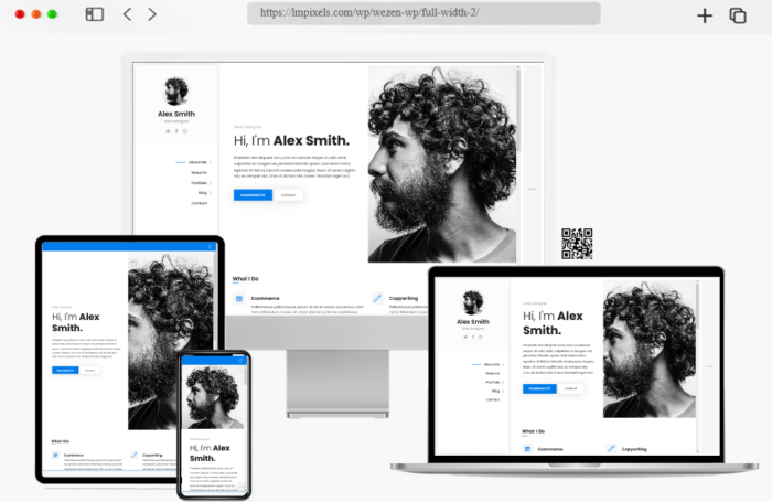 wezen portfolio resume theme