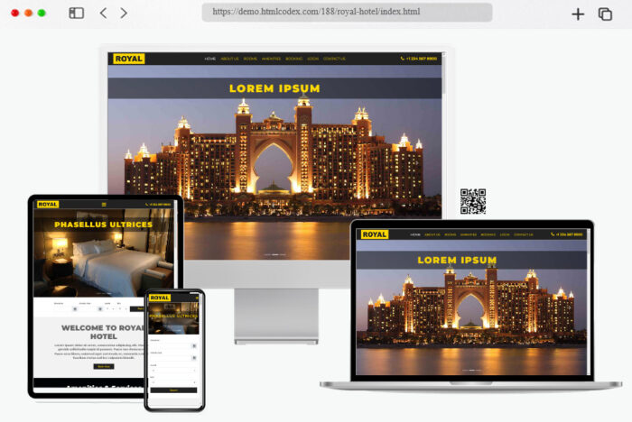 free bootstrap hotel template