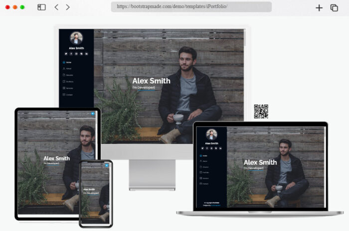 iportfolio bootstrap portfolio websites template