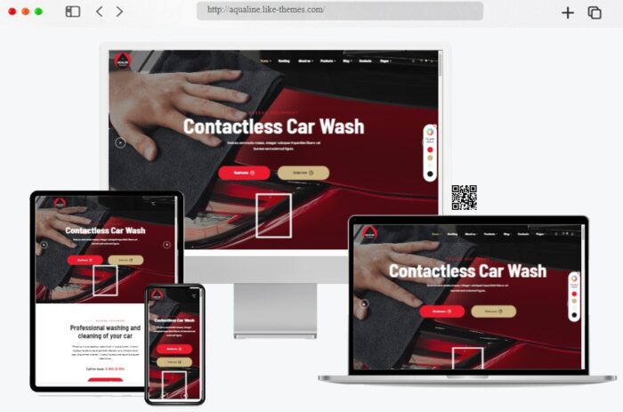 aqualine car washing service wordpress theme
