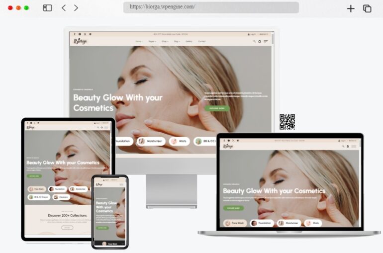 Biorga Cosmetics Shop WordPress Theme