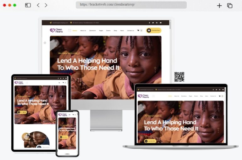 Cleenhearts Non Profit Charity WordPress Theme
