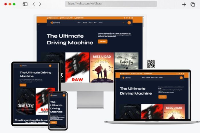 dhora movie production film studio wordpress theme