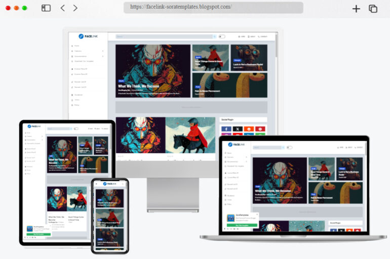 Facelink Customizable Blogger themes
