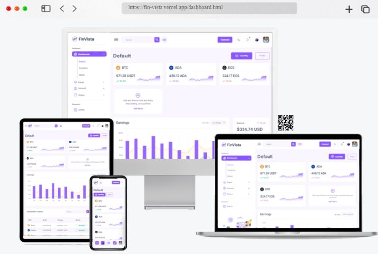 FinVista Web Finance Dashboard Template