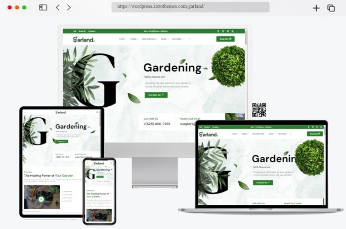Garland Gardening landscaping WordPress Theme