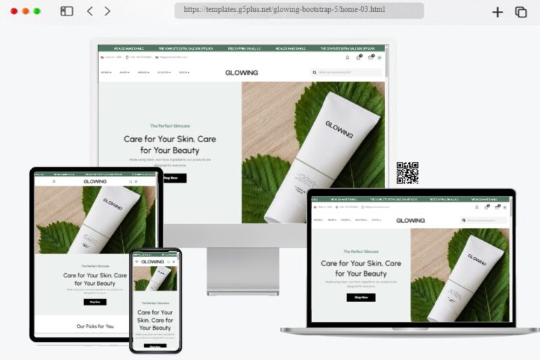 Glowing Cosmetics Shop HTML Template