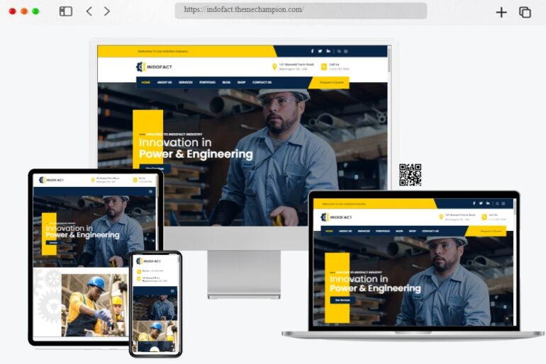 Indofact Industry factory WordPress Theme