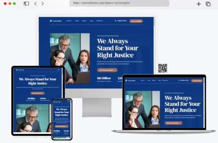 LawGuru Law Firm Attorney WordPress Theme