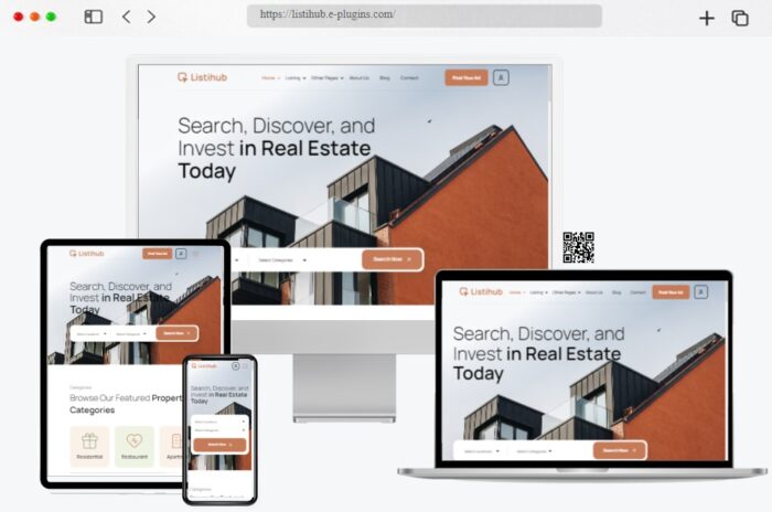 Listihub WordPress theme featuring directory and listing solutions