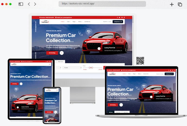 Motorx Car Dealer & Listing React NextJS Template