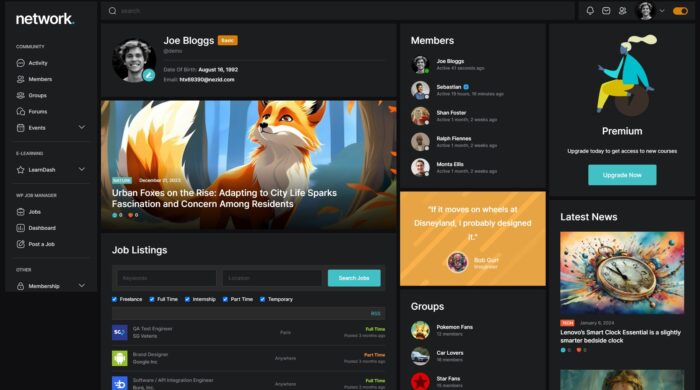 Network Extranet Community Theme