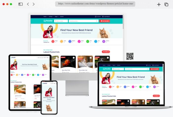 Petslist WordPress theme offering pet listing solutions