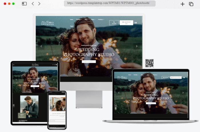 Photobooth Photography Portfolio WordPress Theme