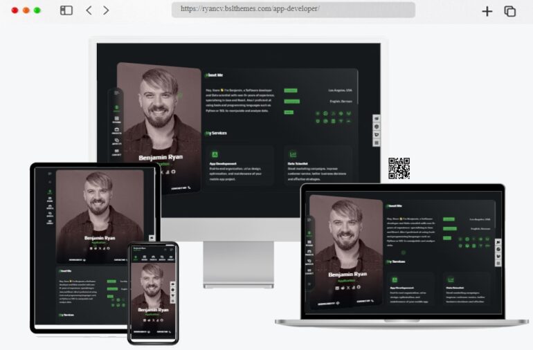 RyanCV Personal Portfolio Resume Theme