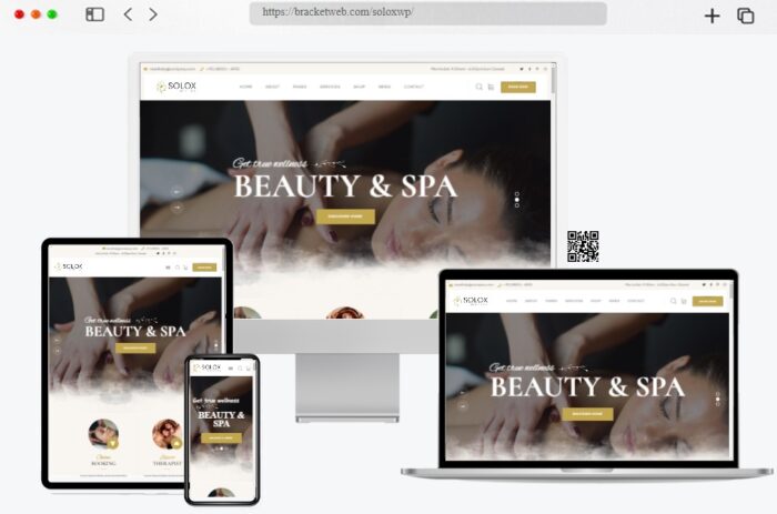 Screenshot of the Solox WordPress theme design for spa and beauty places