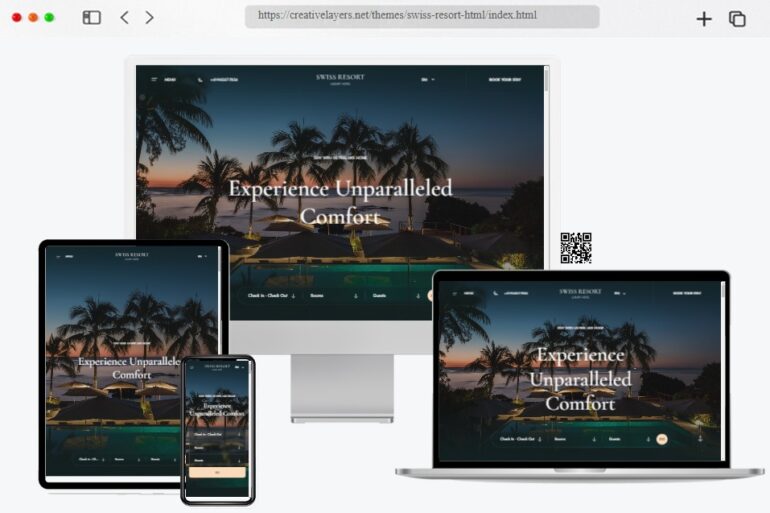 Swiss Resort Hotel Booking HTML Template