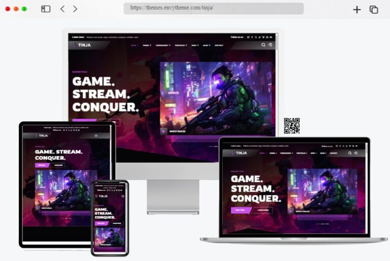 Tinja Gaming eSports WordPress Theme