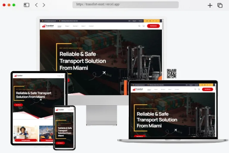 Transfort Transport Logistics Vue Nuxt Template