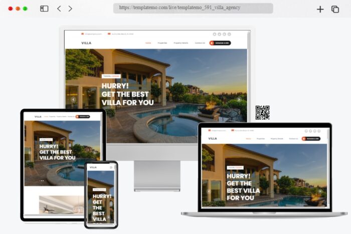 villa agency template
