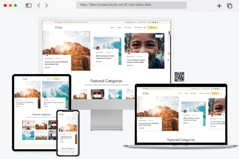 Vixto Personal Blog HTML Template