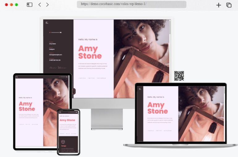 Volos One Page Resume WordPress Theme