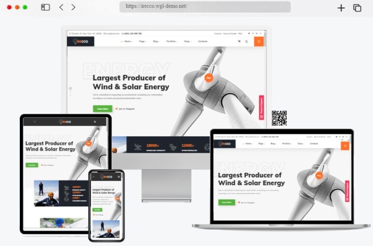 iRecco Wind Solar Energy WordPress Theme