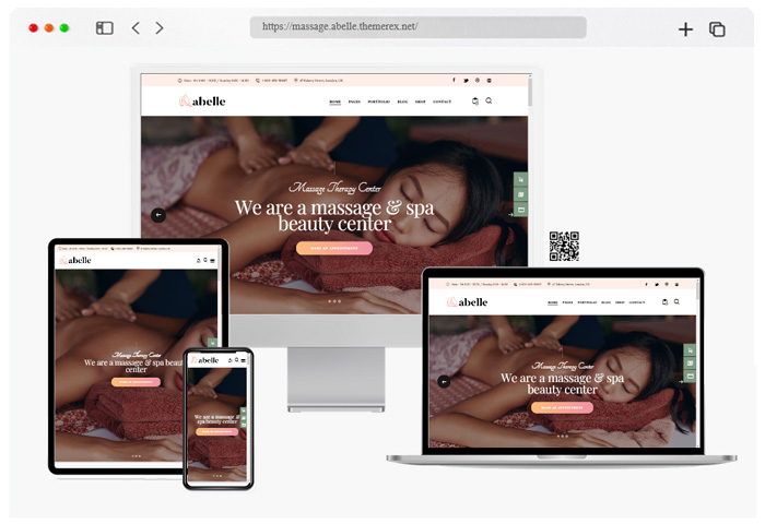 Screenshot of the Abelle WordPress theme design for beauty places like nail bars and beauty salons