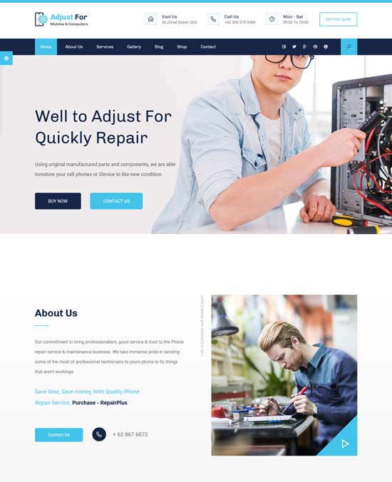 adjust repair html template