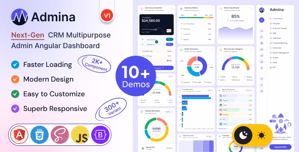 Admina – Angular 22 Admin Dashboard Template Multipurpose WordPress theme