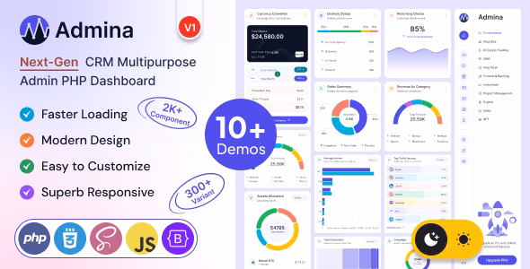 Admina – Php Admin Dashboard Template Multipurpose WordPress theme