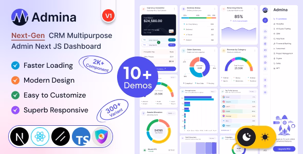 Admina - Tailwind & Nextjs Admin Dashboard with shadcn UI WordPress theme