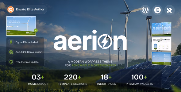Aerion - Renewable & Green Energy WordPress Theme WordPress theme