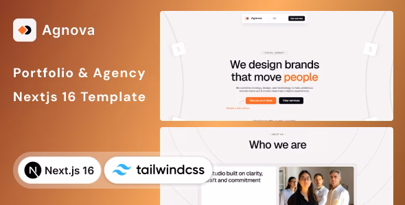 Agnova - AI Agency Portfolio Nextjs & Tailwind Template WordPress theme