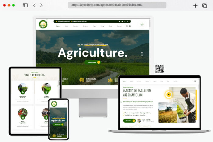 agrion agriculture farm farmers html template