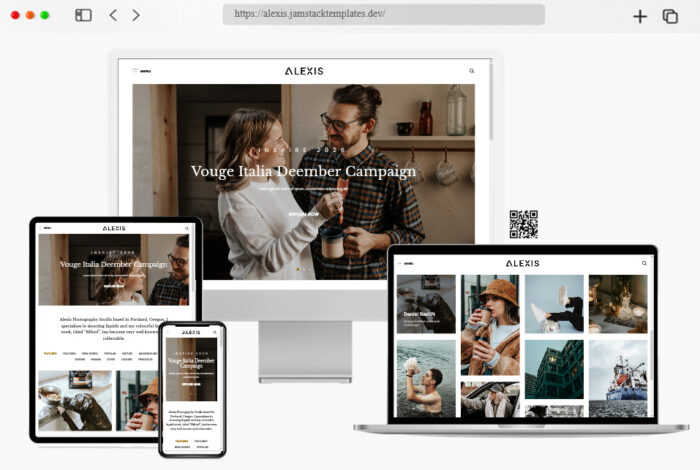 alexis photography react js template