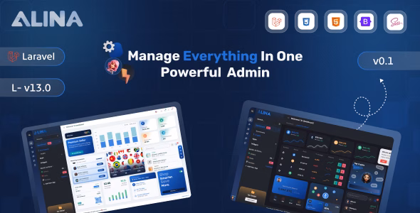 Alina Laravel 13 Admin Dashboard Template WordPress theme