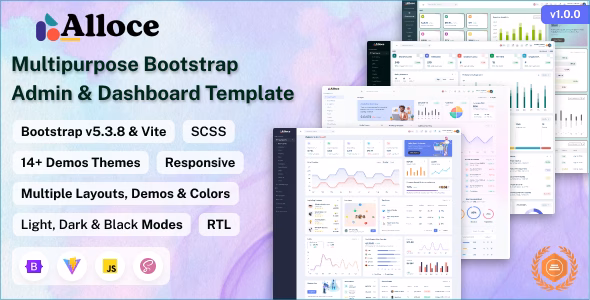 Alloce - Bootstrap Admin & Dashboard Template WordPress theme