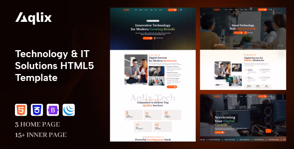 Aqlix - Technology & IT Solutions HTML5 Template WordPress theme