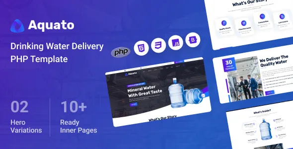 Aquato - Drinking Water Delivery PHP Template WordPress theme