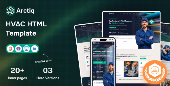 Arctiq – Air Conditioning & Heating Services HTML Template WordPress theme