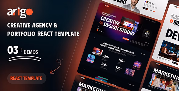 Arigo - Creative Agency & Portfolio React JS Template WordPress theme