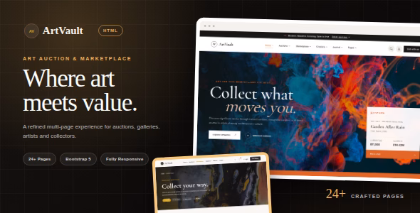 ArtVault | Art Auction & Marketplace HTML Template WordPress theme