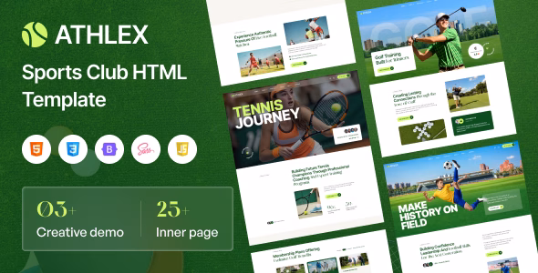 Athlex - Sports Club & Academy HTML Template WordPress theme